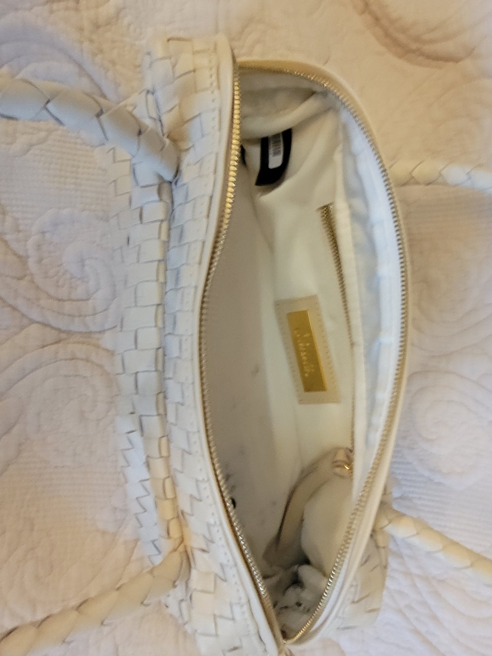 Cleobella Beige Woven Top-Handle Satchel Women Handbag - Picture 8 of 8